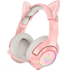 Дротові навушники Onikuma K9 Gaming CAT with LED Pink
